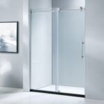 KMRY Single Sliding Bathroom Entry Doors Frameless Tempered Glass with Clear Frame Rectangle Shape for Hotels - Image 4