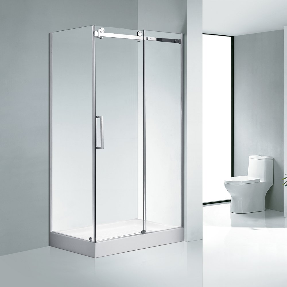 H57cd8c51d80948c79eecdd9004f7a7a8c.jpg KT8115 Frameless Sliding Enclosed Shower Room 800X1200 Rectangular Stainless Steel Shower Stall for Hotels - Image 1