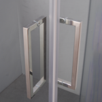 KMRY Small Square Corner Frameless Tempered Glass Shower Enclosure with Roller Sliding System for Hotel Whole Shower Cabin - Image 5