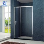 Wholesale Luxury 8mm Tempered Glass Rectangle Shower Screen Folding Open Hotel Sliding Door Aluminum Brushed Straight Soft