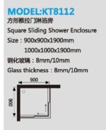 304 Stainless Steel Frameless Sliding Square Modern Luxury Hotel Shower Door with Tempered Glass Acrylic Tray Soft Closing - Image 2