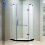 KMRY Modern Diamond Shape Shower Enclosure High Quality Frameless Tempered Glass Hinge Open Bathroom Design