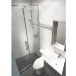 Hot Sale Complete Prefab Bathroom Unit Frameless Rectangle Tray 8mm Glass Hinge Open Style Shower and Toilet for Hotels - Image 2
