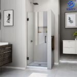 Foshan Tiny House Whole Sale Shower Doors One Tempered Glass Fixed Shower Door Screen Frameless with Hinge Hotel Bathroom Door