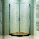 Kmry Frameless 6mm Thick Arc-Shaped Glass Corner Shower Cubicles Inward/Outward Pivot Sliding Door Hinge Open Style for Hotels - Image 2
