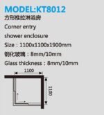 Wholesale Luxury Bath Glass Shower Door for Hotels Square Sliding with Frameless Bathroom Glass Shower Doors - Image 6