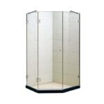 2025 Trending Modern Square Diamond Frameless Hinge Bathroom Doors 8mm Tempered Stainless Steel Shower Door - Image 2