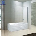 Kmry Frameless Bathtub Shower Glass Door Portable Tempered Glass with Hinge Open Style - Image 2