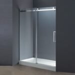 KMRY Custom Frameless Shower Stall Enclosure Rectangle Single Sliding Glass Door Glass Bathroom Screens - Image 4