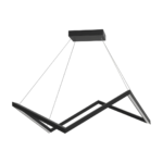 Matte Black Intersecting-Triangle LED Pendant