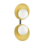 Black & Brass Double-Orb Sconce