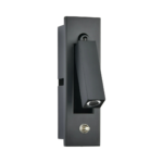 Black Compact LED Headboard Reading Light