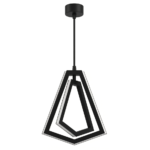 Matte Black Nested Diamond LED Pendant
