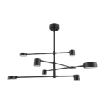 Matte Black 8-Light Multi-Arm Chandelier