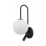 Matte Black Arch-Loop Globe Sconce with Reading Light