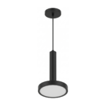 Matte Black Cylinder-to-Disc Pendant