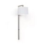 Wall Mounted Pendant | 2 x E26 | Metal & White Linen | Silver | 18"W x 60-1/4"H