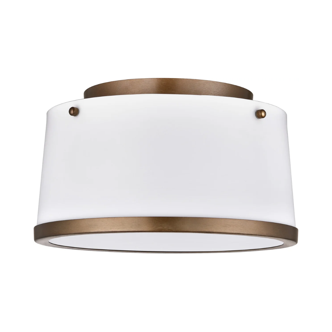 102 12″ Brushed Bronze Drum Ceiling Light - Image 1