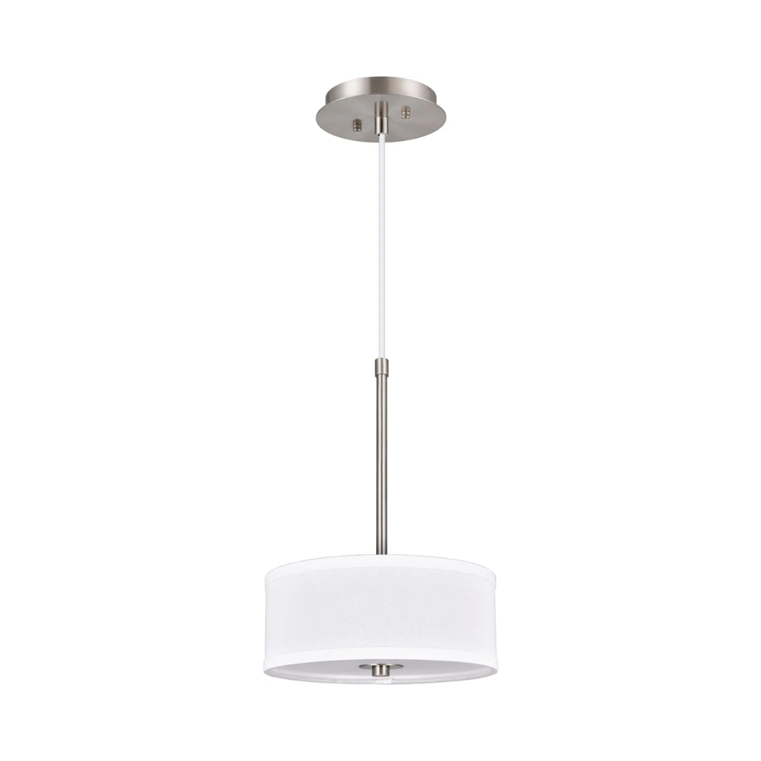 124 10″ Brushed Nickel Drum Pendant - Image 1