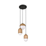 Walnut & Black Multi-Pendant Cluster