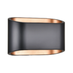 Black & Gold Oval Up/Down Corridor Sconce