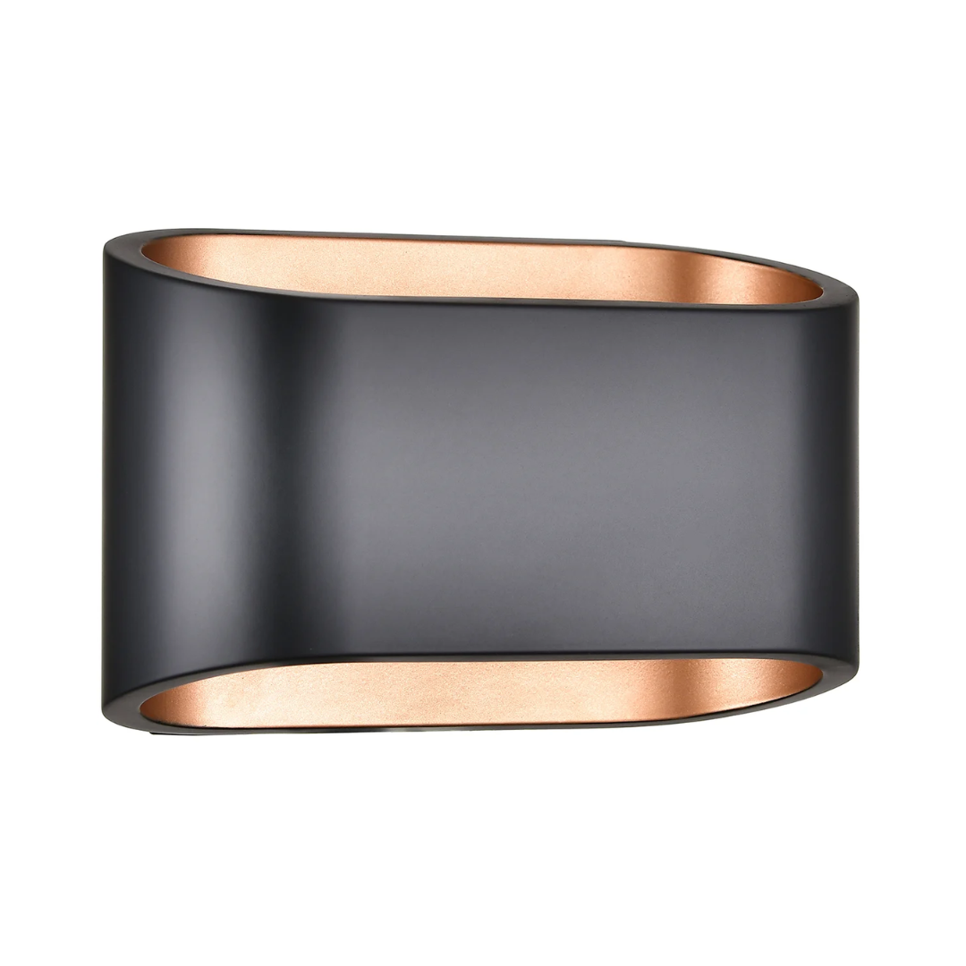 129 Black & Gold Oval Up/Down Corridor Sconce - Image 1