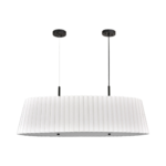 45″ Matte Black Pleated Drum Pendant