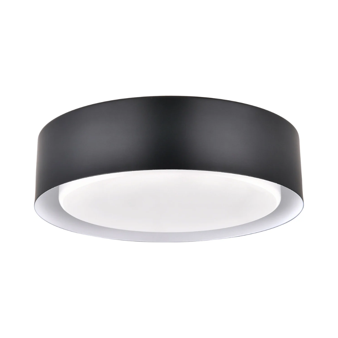 141 13″ Black Drum Flush Mount - Image 1