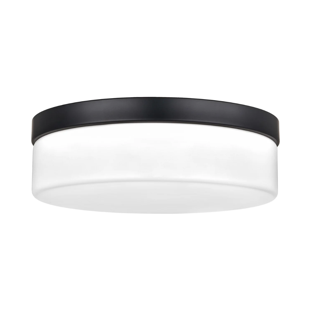 142 11″ Black Drum Flush Mount - Image 1