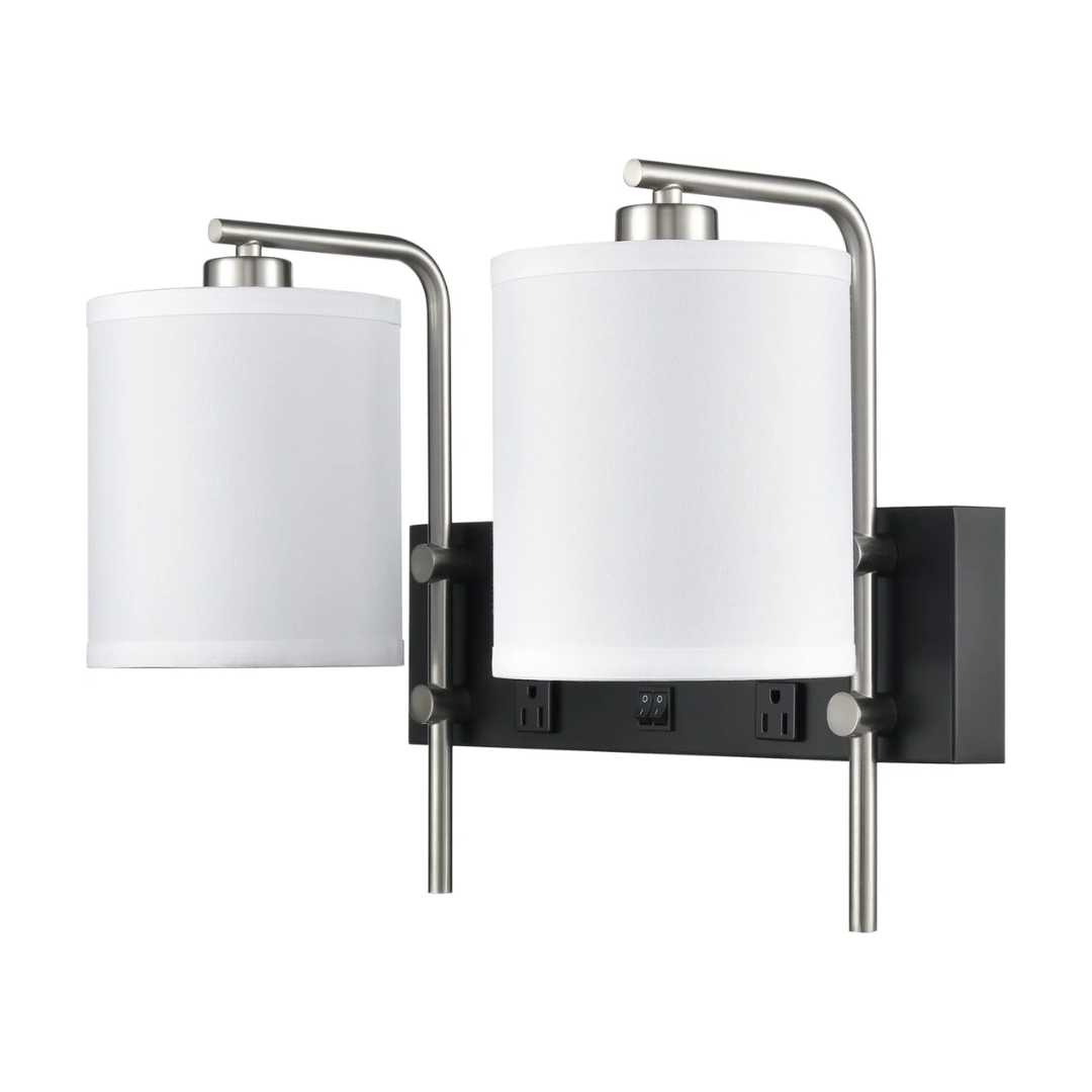 165 Valeria Double Wall Lamp with 2 Outlets - Image 1