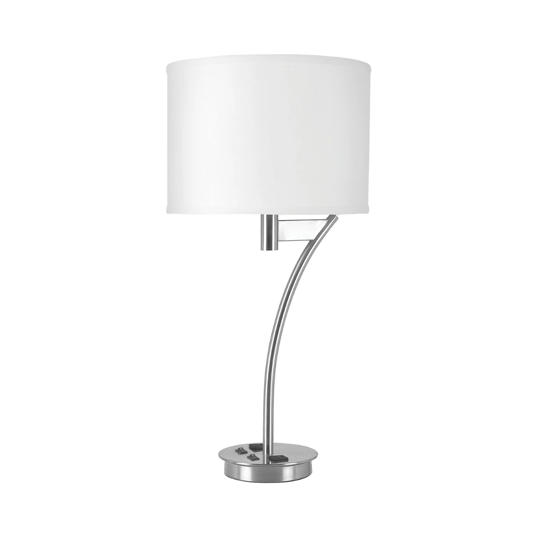 167 Corbel Twin Table Lamp with 2 Outlets - Image 1