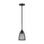 Matte Black Netlike-Shade Pendant
