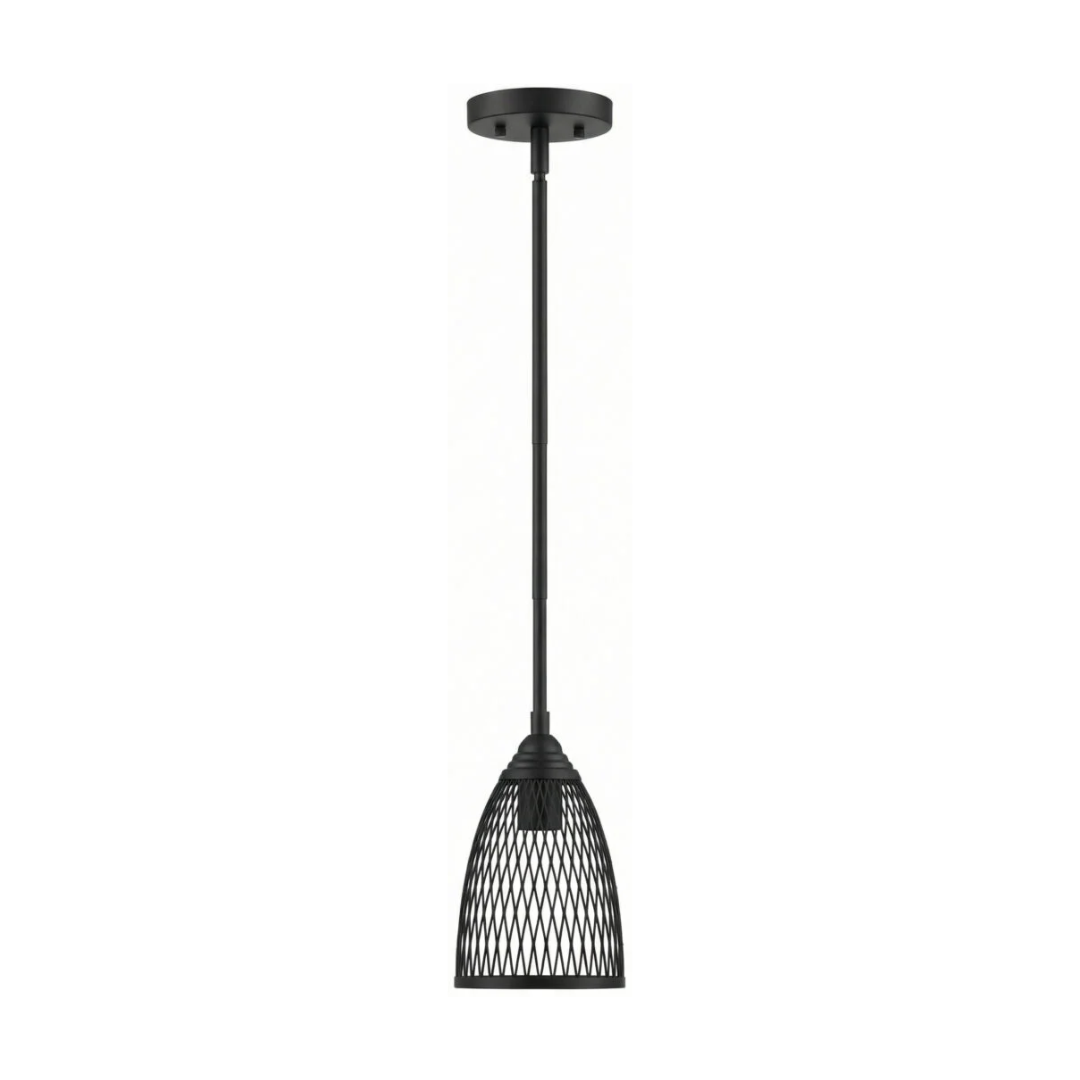 29 Matte Black Netlike-Shade Pendant - Image 1