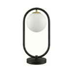 Matte Black & Satin Brass Table Lamp with Acrylic Shade