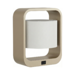 Champagne Powder Coat Desk Lamp with Fabric Shade