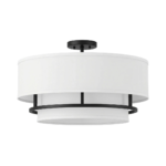 Banded Tiered Double Drum Semi-Flush Mount