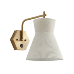 Antique Brass Single Pleated-Shade Wall Sconce