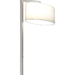 Wall Mounted Pendant | 2 x E26 | Metal & White Linen | Silver Finish | 18"W x 61"H