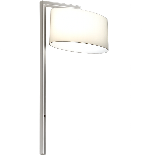 Wall Mounted Pendant | 2 x E26 | Metal & White Linen | Silver Finish | 18"W x 61"H