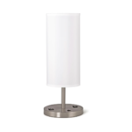 Cylinder End Table Lamp, Brushed Nickel