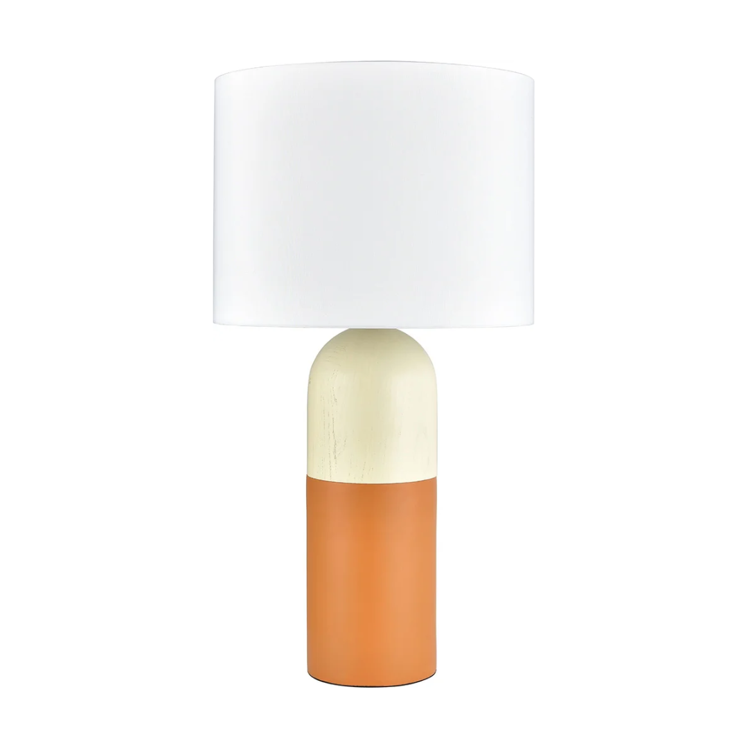 49 Two-Tone Cylinder Table Lamp, Burnt Orange - Image 1