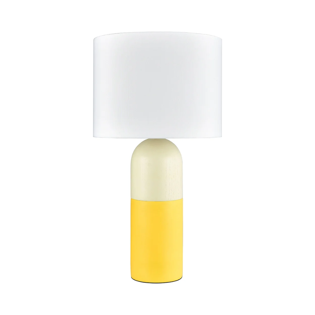 50 Two-Tone Cylinder Table Lamp, Yellow - Image 1