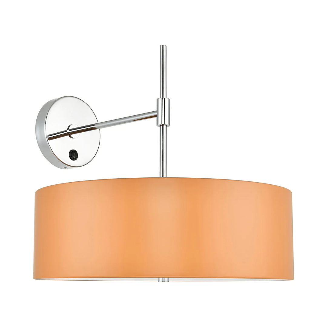 59 Chrome & Copper Drum Armed Sconce - Image 1