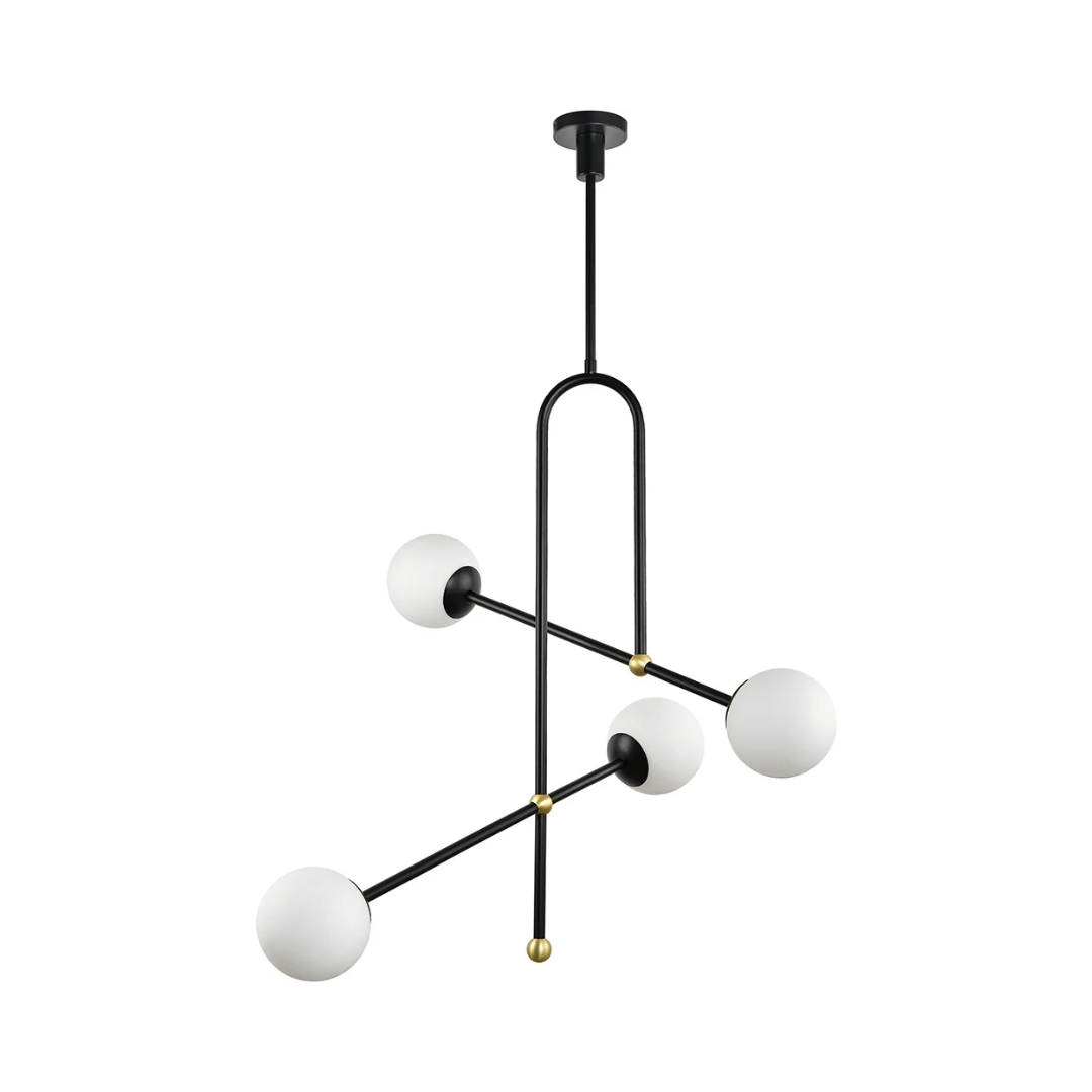 64 Black Geometric Spoke Pendant - Image 1