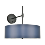 Black & Navy Drum Armed Sconce