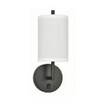 Matte Black Single Cylinder Headboard Sconce