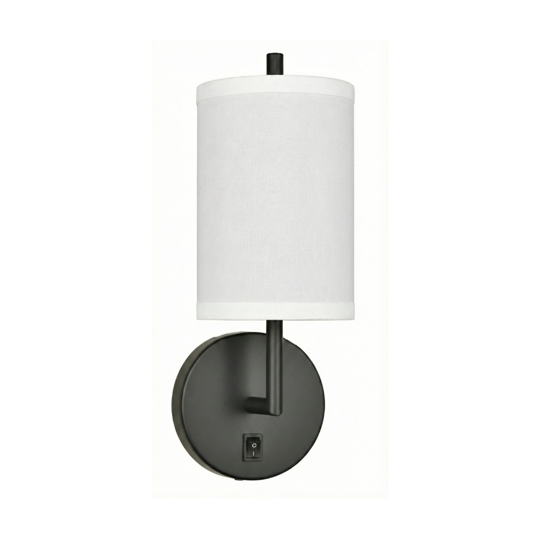 78 Matte Black Single Cylinder Headboard Sconce - Image 1