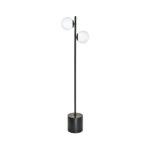 Matte Black Globe-Top Floor Lamp