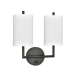 Matte Black Double Cylinder Headboard Sconce