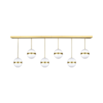 Brushed Brass 6-Globe Linear Fixture